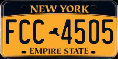 NY license plate FCC4505