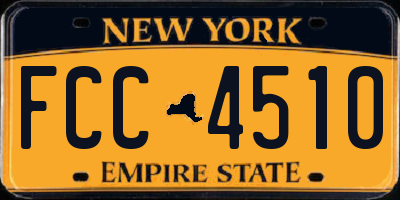 NY license plate FCC4510