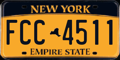 NY license plate FCC4511