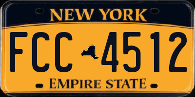 NY license plate FCC4512