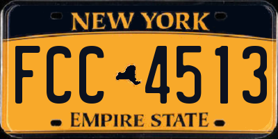 NY license plate FCC4513