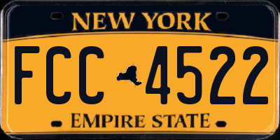 NY license plate FCC4522