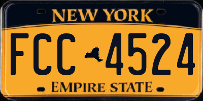 NY license plate FCC4524