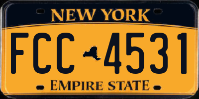 NY license plate FCC4531