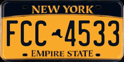 NY license plate FCC4533