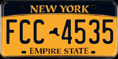 NY license plate FCC4535