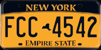 NY license plate FCC4542