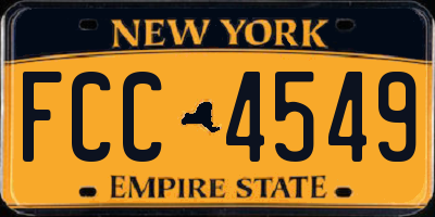 NY license plate FCC4549