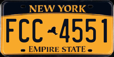 NY license plate FCC4551