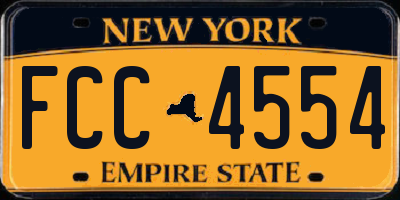 NY license plate FCC4554
