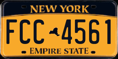NY license plate FCC4561