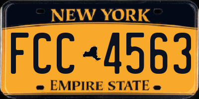 NY license plate FCC4563