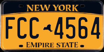 NY license plate FCC4564