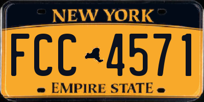 NY license plate FCC4571