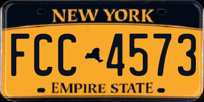 NY license plate FCC4573
