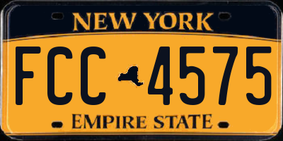 NY license plate FCC4575