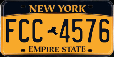 NY license plate FCC4576