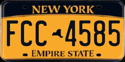 NY license plate FCC4585