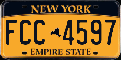 NY license plate FCC4597