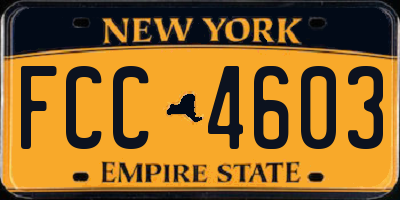 NY license plate FCC4603