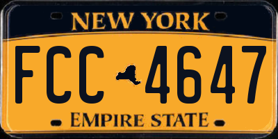 NY license plate FCC4647