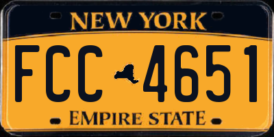 NY license plate FCC4651
