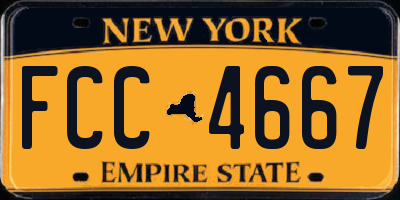 NY license plate FCC4667