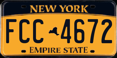 NY license plate FCC4672