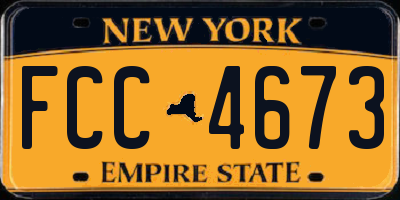 NY license plate FCC4673