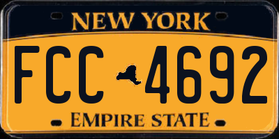 NY license plate FCC4692