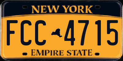 NY license plate FCC4715