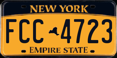 NY license plate FCC4723