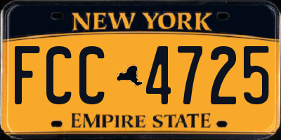 NY license plate FCC4725