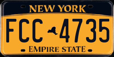NY license plate FCC4735