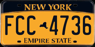 NY license plate FCC4736