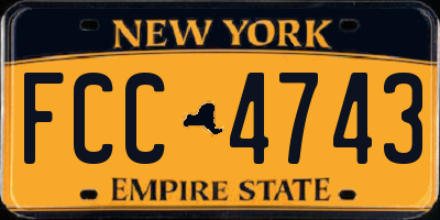NY license plate FCC4743