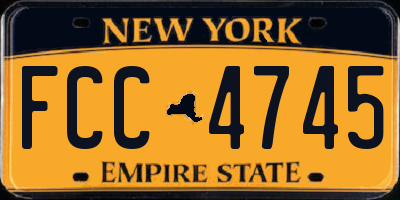 NY license plate FCC4745
