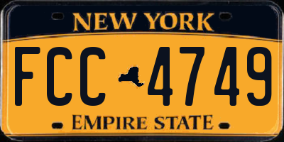 NY license plate FCC4749