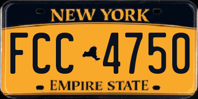 NY license plate FCC4750
