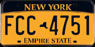 NY license plate FCC4751