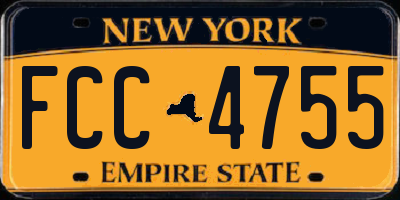 NY license plate FCC4755