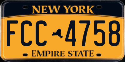 NY license plate FCC4758