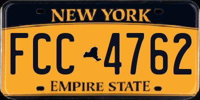NY license plate FCC4762
