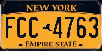 NY license plate FCC4763