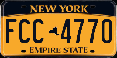 NY license plate FCC4770