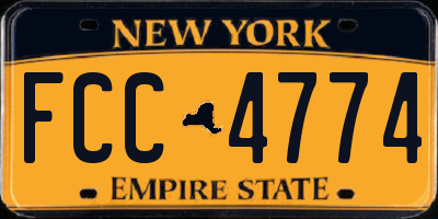 NY license plate FCC4774