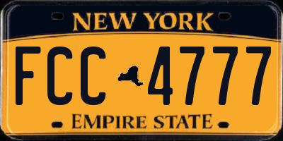 NY license plate FCC4777