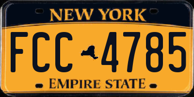 NY license plate FCC4785
