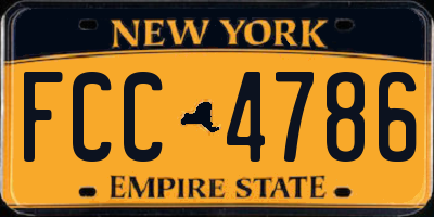 NY license plate FCC4786