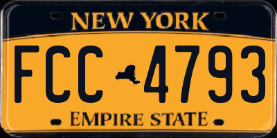 NY license plate FCC4793